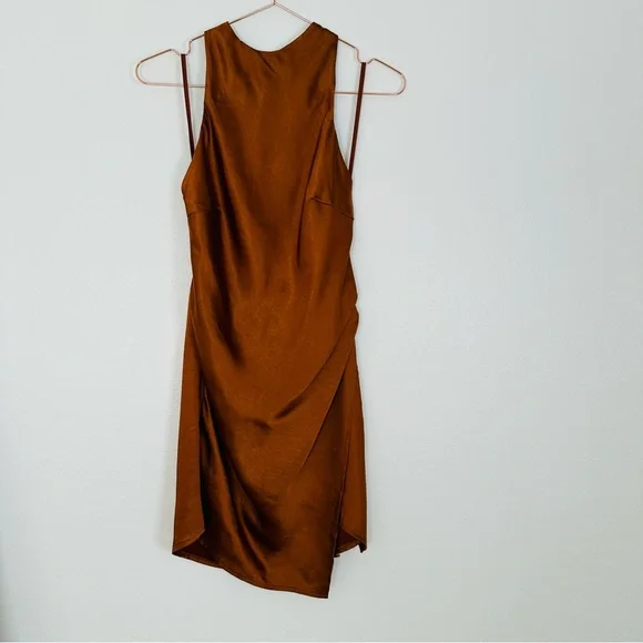 New Hello Molly bronze mini halter dress open back - Picture 8 of 11